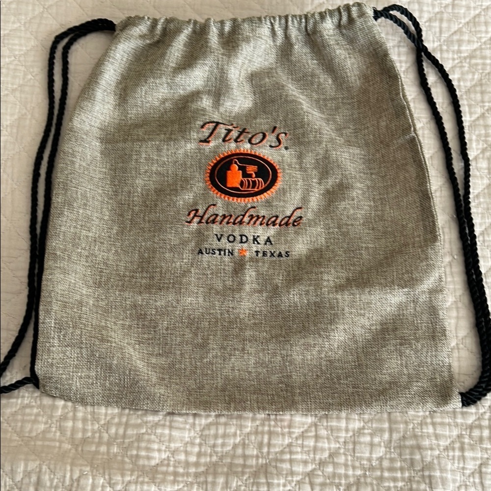 Tito's Vodka Drawstring Knapsack Backpack Bag - B… - image 1